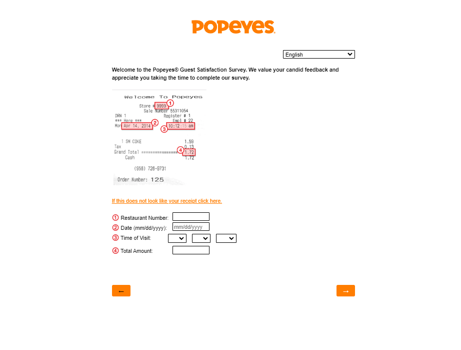 TellPopeyes – Official Popeyes Survey at www.tellpopeyes.com